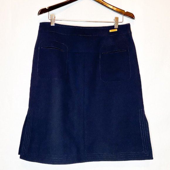 NWT Tory Burch Navy Pencil with Topstitch Detail - Picture 2 of 11